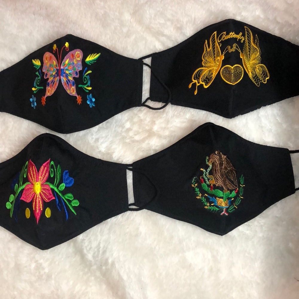 Embroidered face mask